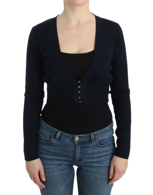 Cavalli Women's Black cropped wool cardigan