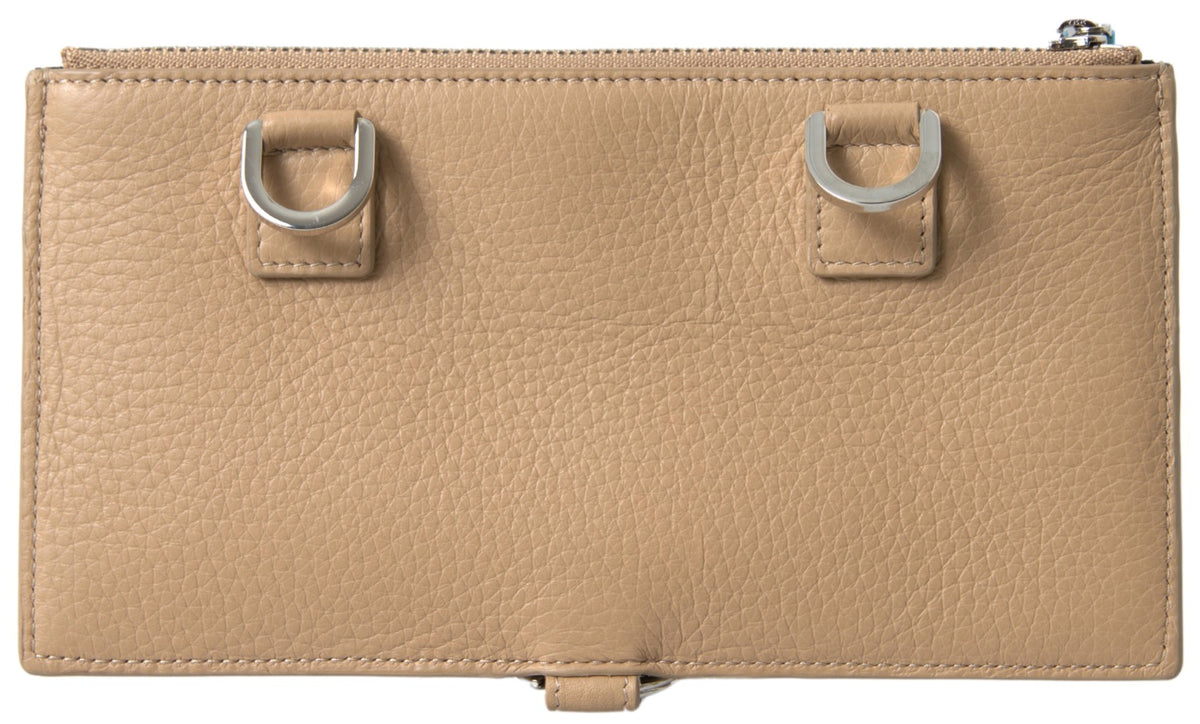 Dolce & Gabbana Leather Cardholder Wallet - Beige