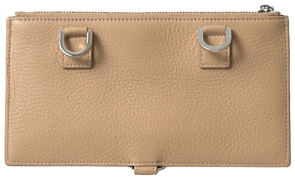 Dolce & Gabbana Leather Cardholder Wallet - Beige