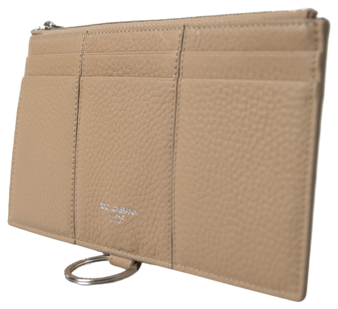 Dolce & Gabbana Leather Cardholder Wallet - Beige