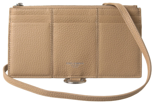 Dolce & Gabbana Leather Cardholder Wallet - Beige
