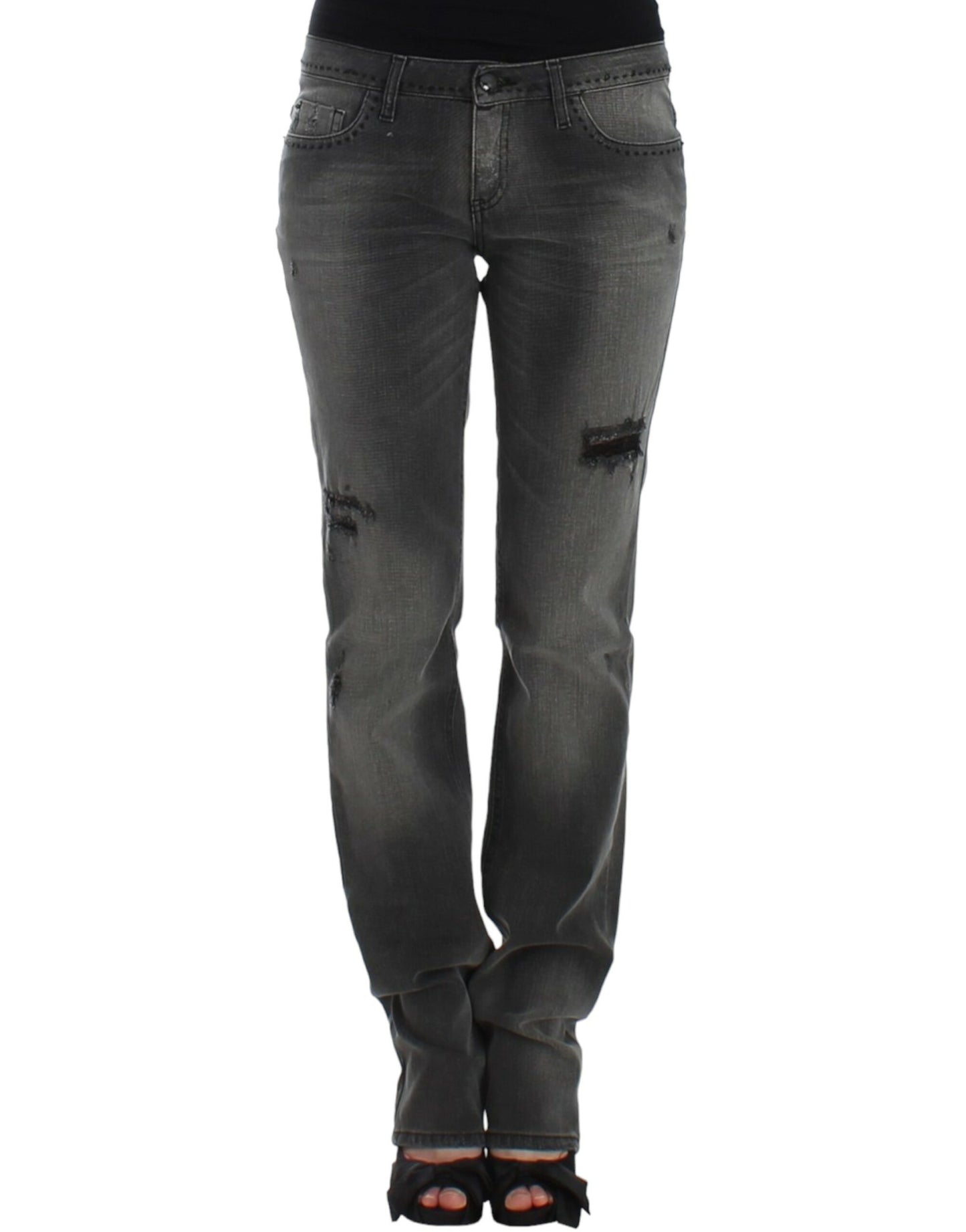 Grey Straight Leg Jeans