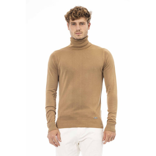 Baldinini Trend Men's Beige Modal Turtleneck Sweater