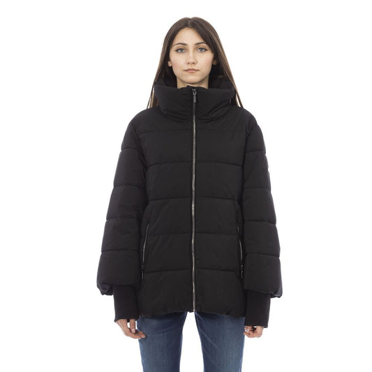 Baldinini Trend Women's Black Polyamide Short Down Jacket with High Collar