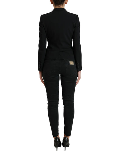 Dolce & Gabbana Black Wool Single Breasted Blazer Coat Jacket