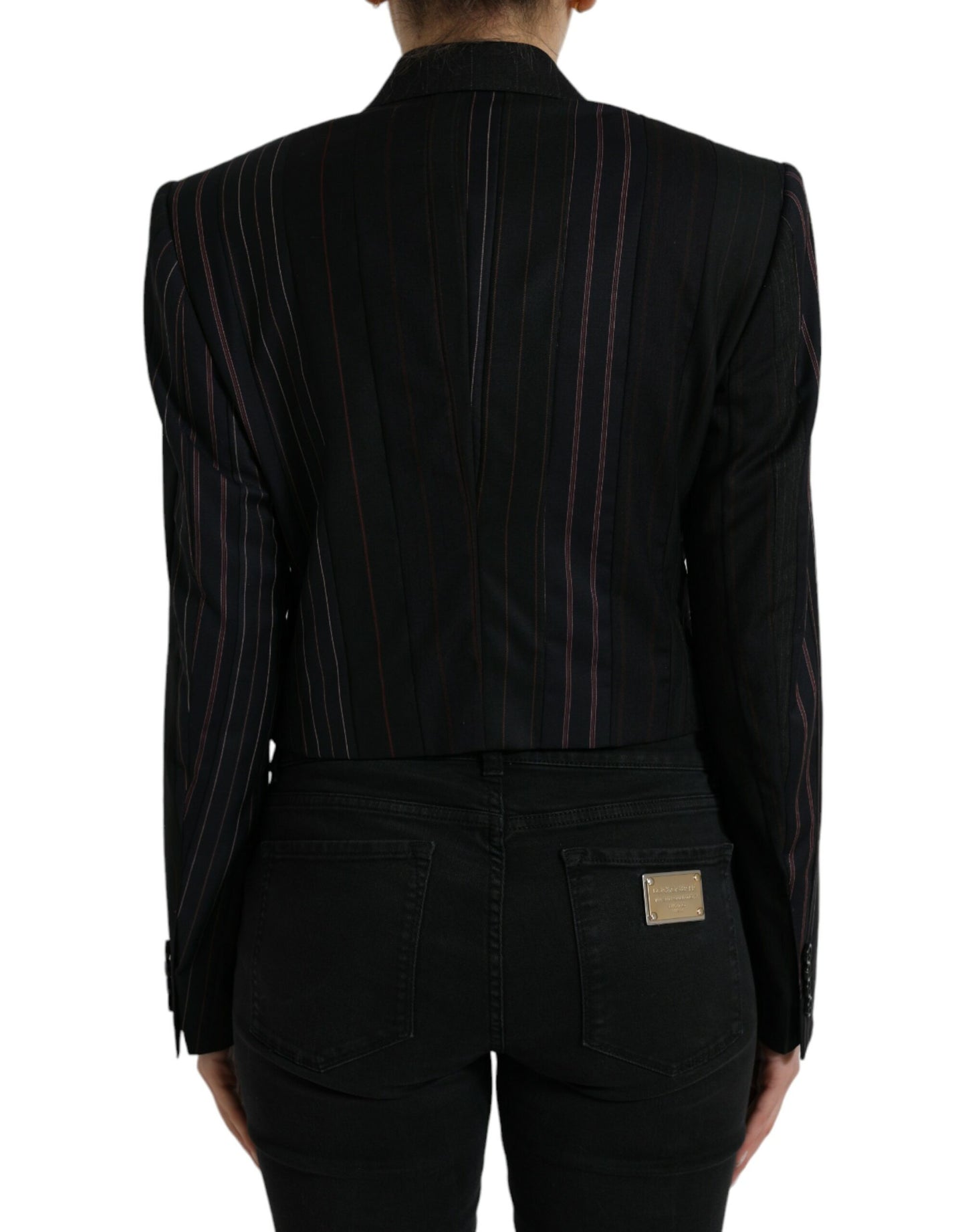Dolce & Gabbana Women's Black Striped SICILIA Double Breasted Jacket
