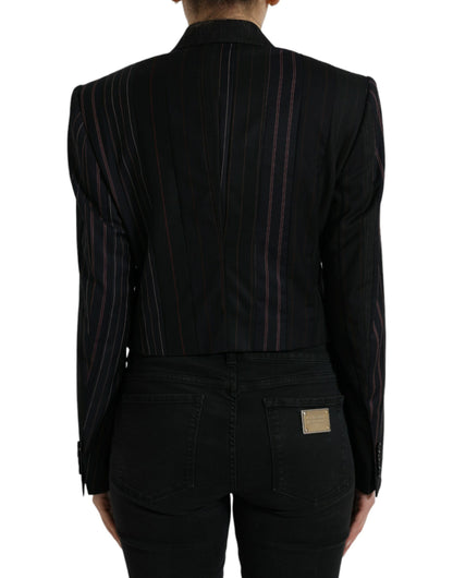 Dolce & Gabbana Women's Black Striped SICILIA Double Breasted Jacket