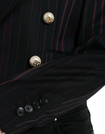 Dolce & Gabbana Women's Black Striped SICILIA Double Breasted Jacket