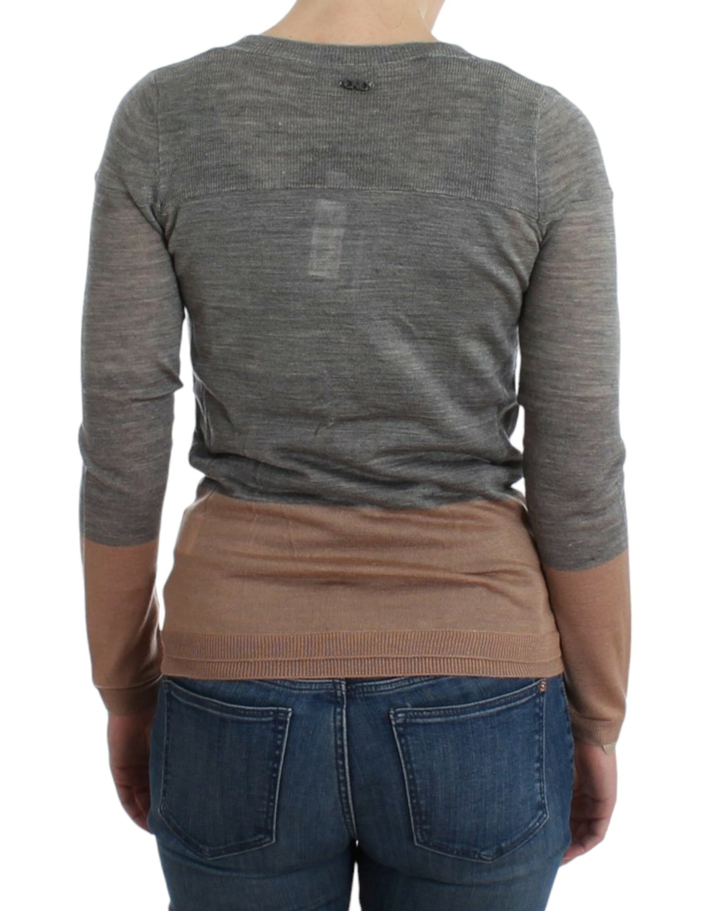 Costume National Women's Grey & Beige Lightweight Cardigan