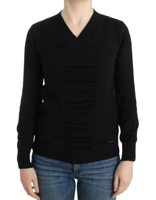 Costume National Women's Black V-neck wool sweater