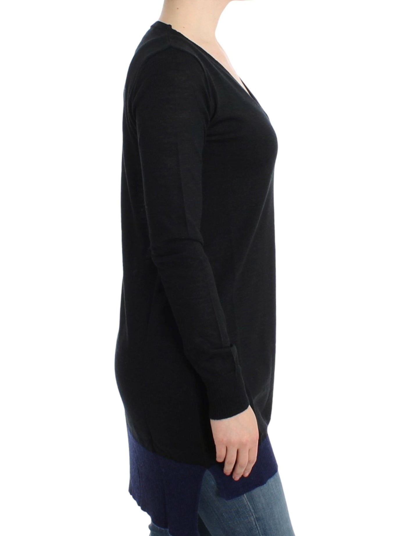 Costume National Women's Black V-neck lightweight sweater