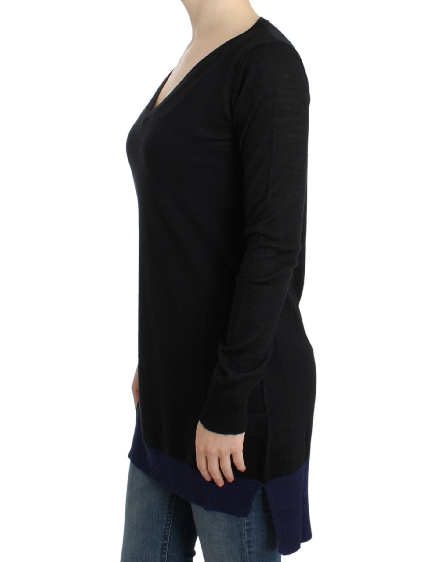 Costume National Women's Black V-neck lightweight sweater