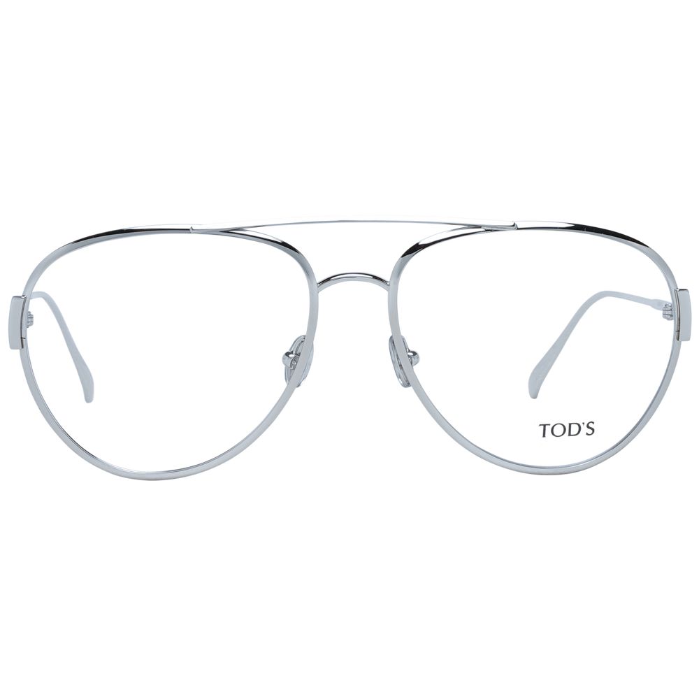 Eyeglasses Frames by Tod's for women in metal and silver showcases an refined full-frame frame design featuring a sophisticated silver coloured frame for an refined and refined aesthetic.