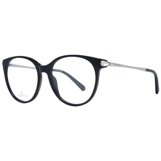 Eyeglasses Frames by Swarovski for women in black showcases a reflective silhouette, artfully incorporating a sophisticated black coloured frame with a distinct full-frame frame design.