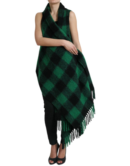 Dolce & Gabbana Women's Elegant Checkered Poncho Jacket