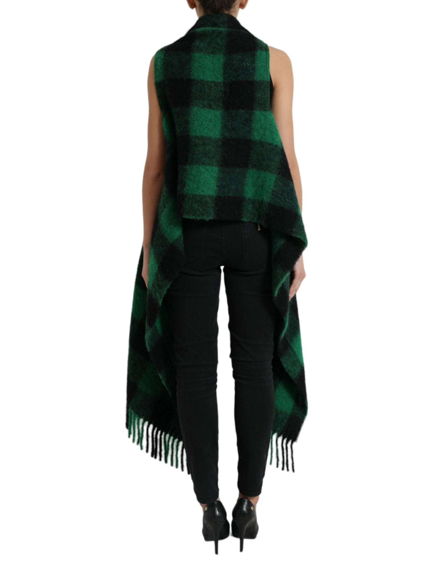 Dolce & Gabbana Women's Elegant Checkered Poncho Jacket