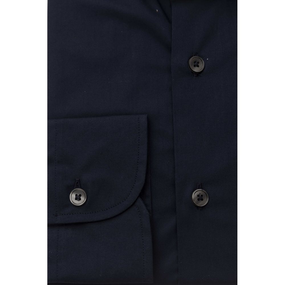 Bagutta Blue Cotton Men Slim Shirt