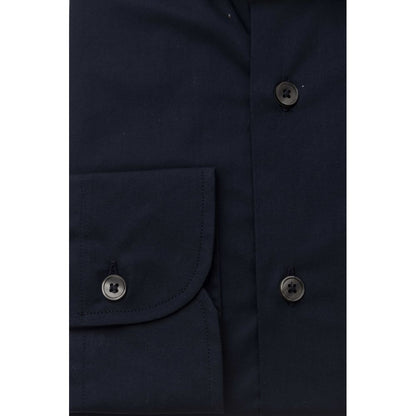 Bagutta Blue Cotton Men Slim Shirt