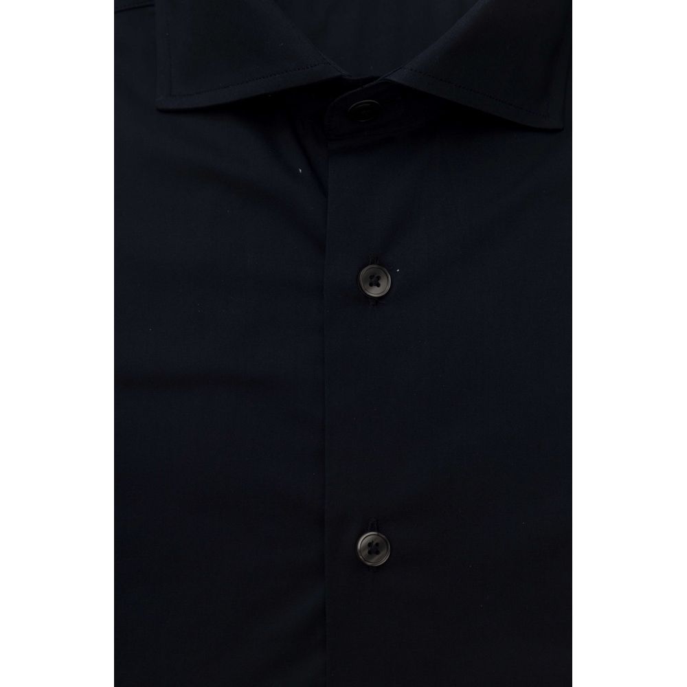 Bagutta Blue Cotton Men Slim Shirt