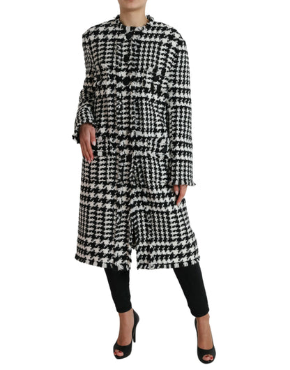 Dolce & Gabbana Women's Elegant Houndstooth Long Trench Coat