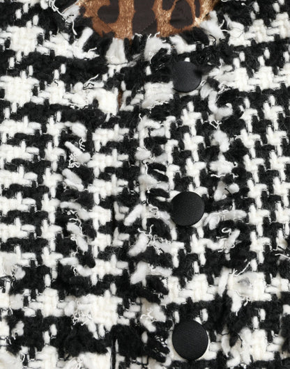Dolce & Gabbana Women's Elegant Houndstooth Long Trench Coat