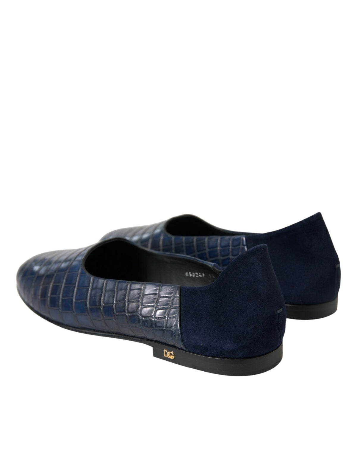 Dolce & Gabbana Men's Crocodile & Goatskin Leather Loafer Slip-On Shoes - Blue Patterned