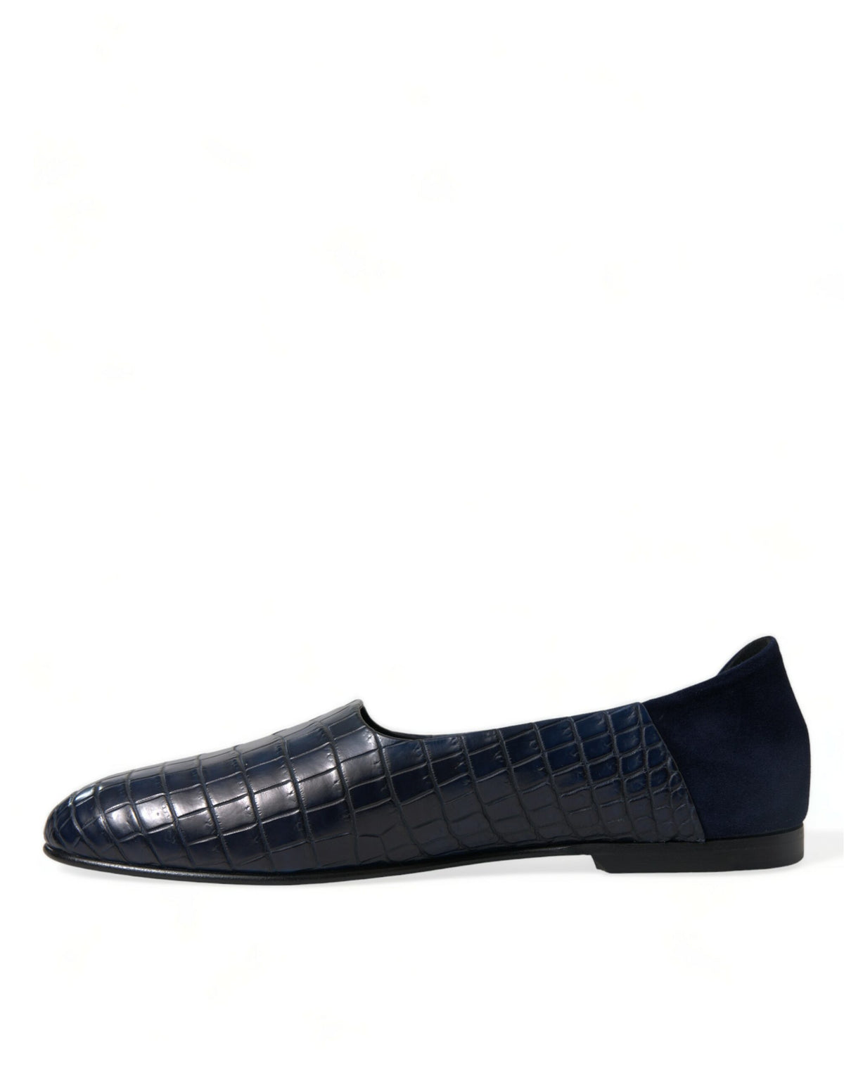 Dolce & Gabbana Men's Crocodile & Goatskin Leather Loafer Slip-On Shoes - Blue Patterned