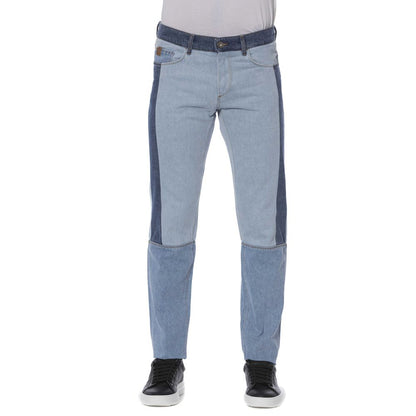 Trussardi Jeans Men's Blue Patchwork Cotton Jeans