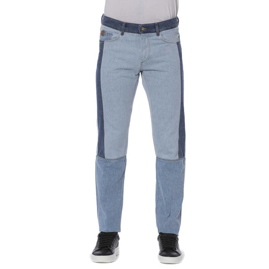 Trussardi Jeans Men's Blue Patchwork Cotton Jeans