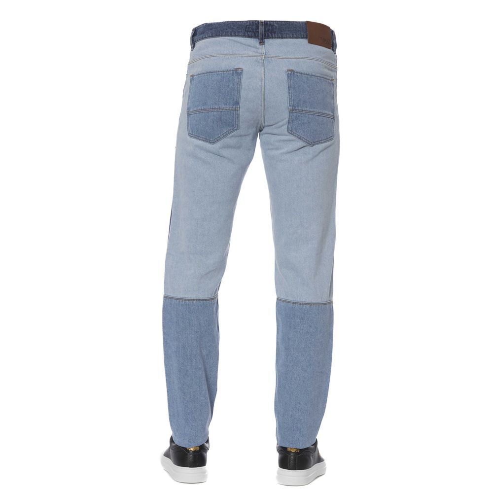Trussardi Jeans Men's Blue Patchwork Cotton Jeans