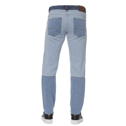 Trussardi Jeans Men's Blue Patchwork Cotton Jeans