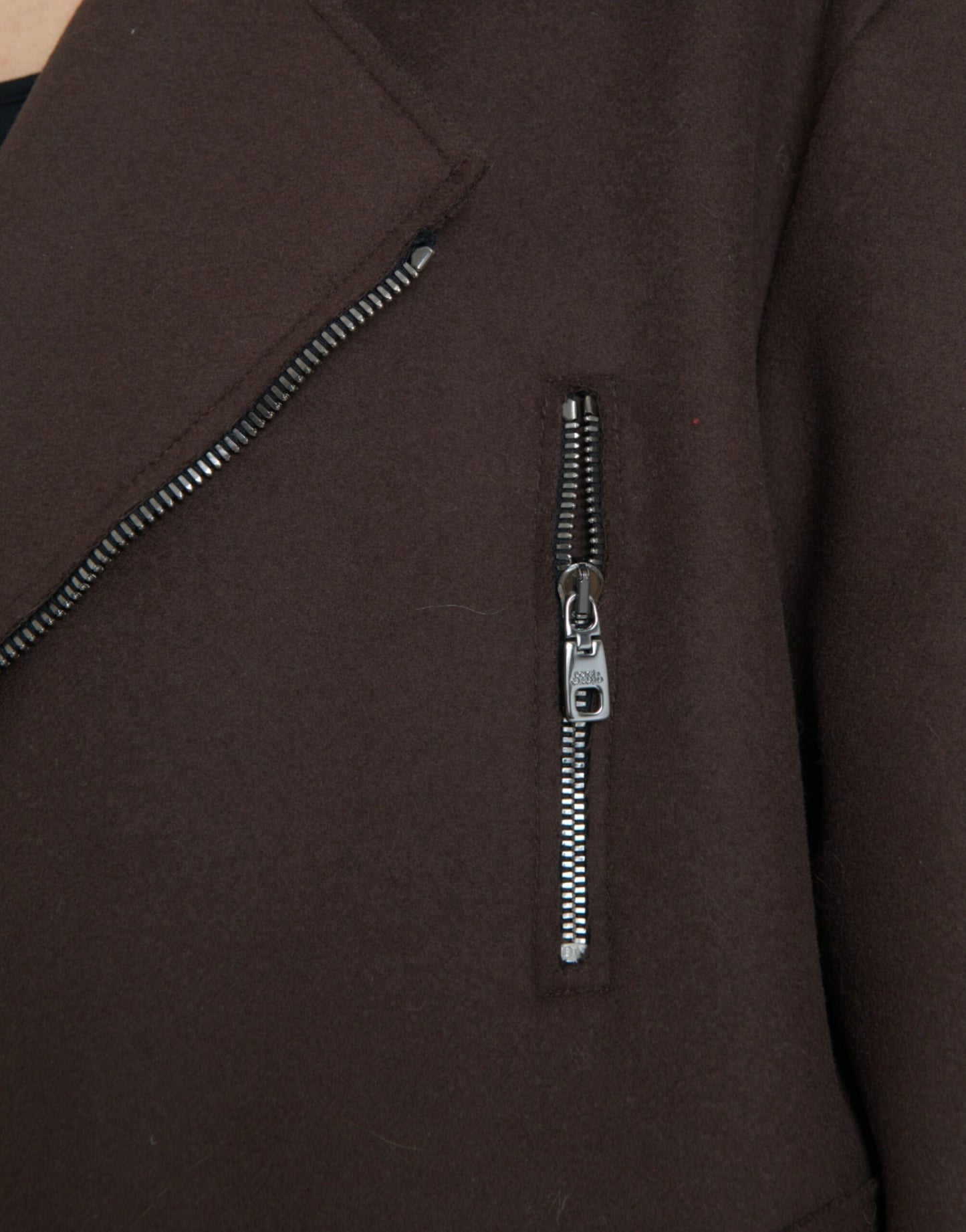Dolce & Gabbana Women's Brown Coat Short Biker Wool Jacket