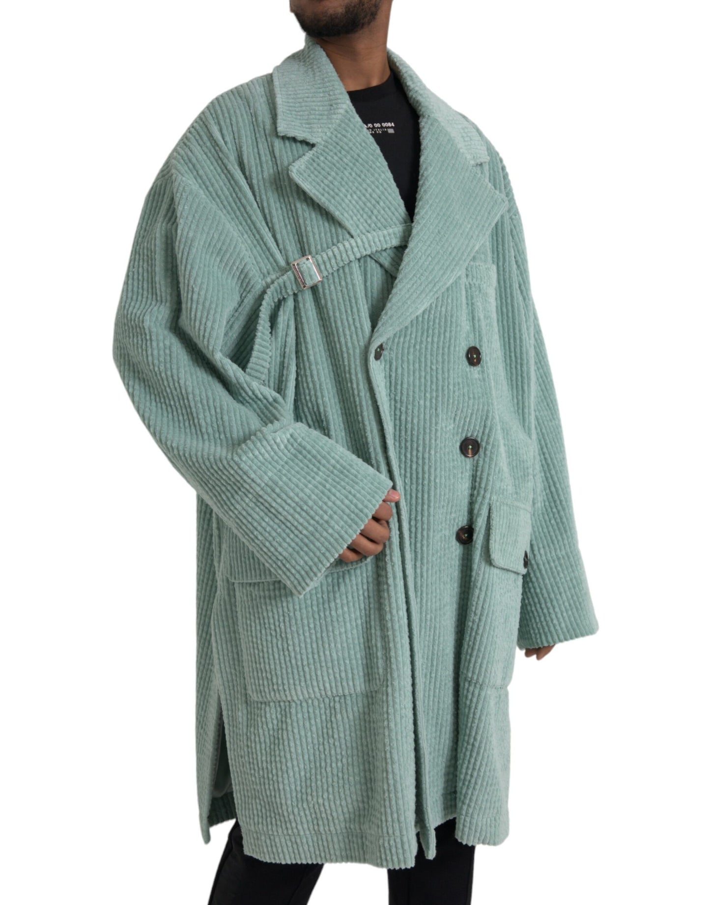 Dolce & Gabbana Men's Blue Double Breasted Corduroy Cotton Jacket