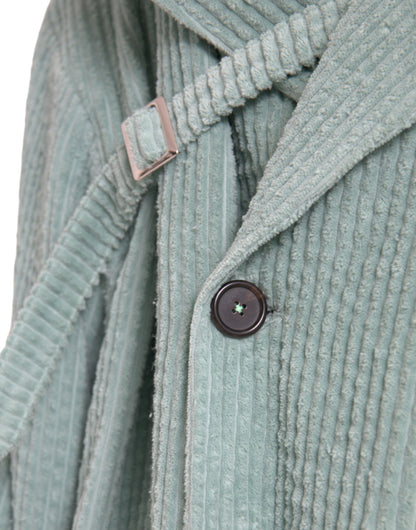 Dolce & Gabbana Men's Blue Double Breasted Corduroy Cotton Jacket