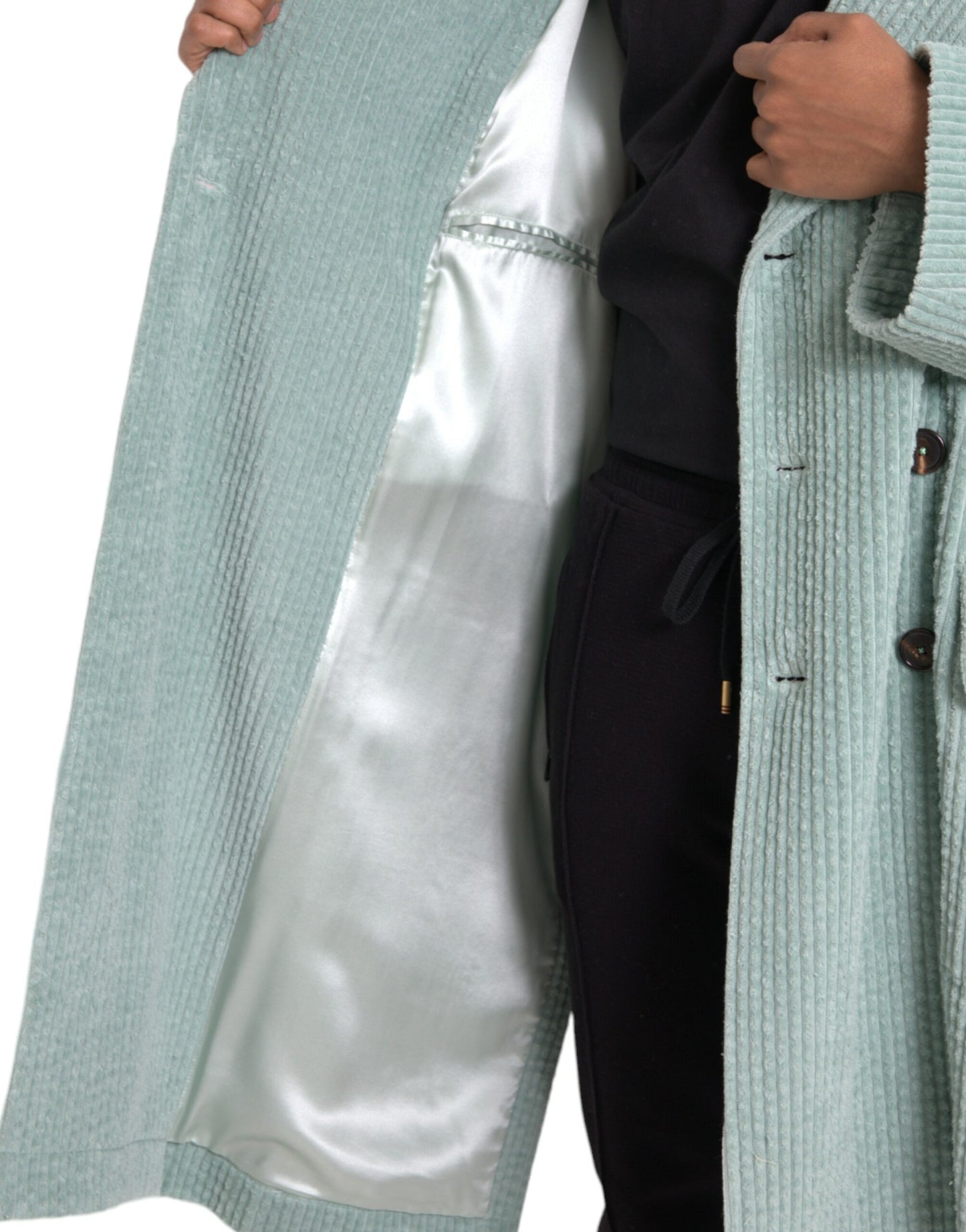 Dolce & Gabbana Men's Blue Double Breasted Corduroy Cotton Jacket