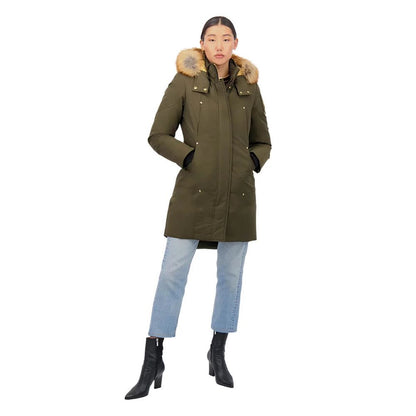 Moose Knuckles Army Cotton Women Gold Stirling Parka Coat