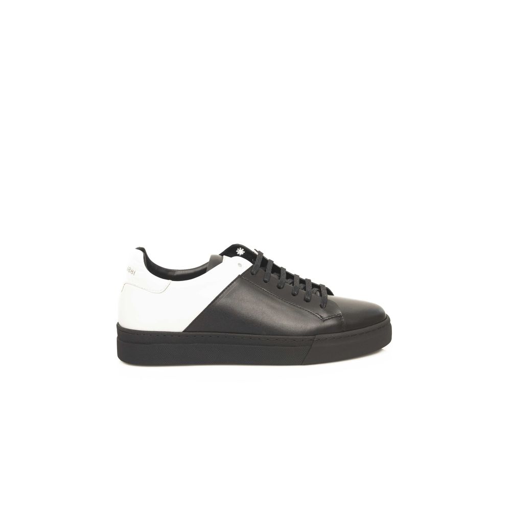 Cerruti 1881 Black And White COW Leather Sneaker