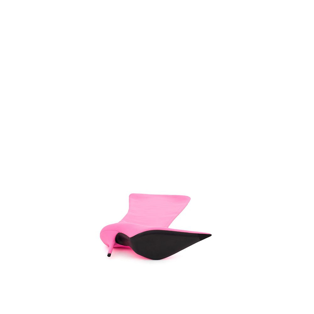 Elegant Pink Polyester Boots for Sophisticated Style