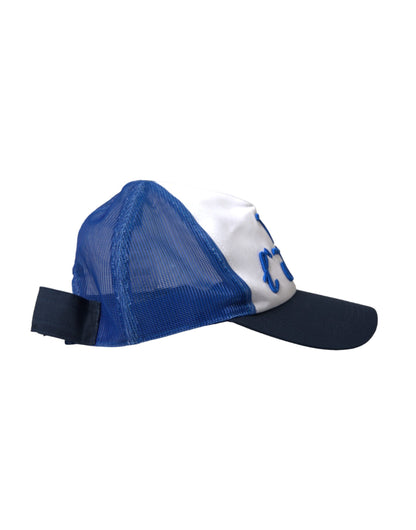 This Baseball Cap by Dolce & Gabbana for women in polyester & mesh black, blue, multicolor & white presents a distinguished silhouette, meticulously showcasing the signature aesthetic and high-end profile of the Polyester & Mesh Baseball Cap.