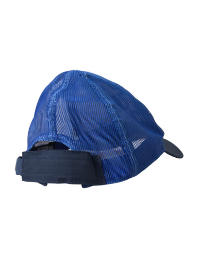 Baseball Cap by Dolce & Gabbana for women in polyester & mesh black, blue, multicolor & white features a distinguished silhouette, showcasing the distinguished design of the Polyester & Mesh Baseball Cap for a sophisticated, elevated look.