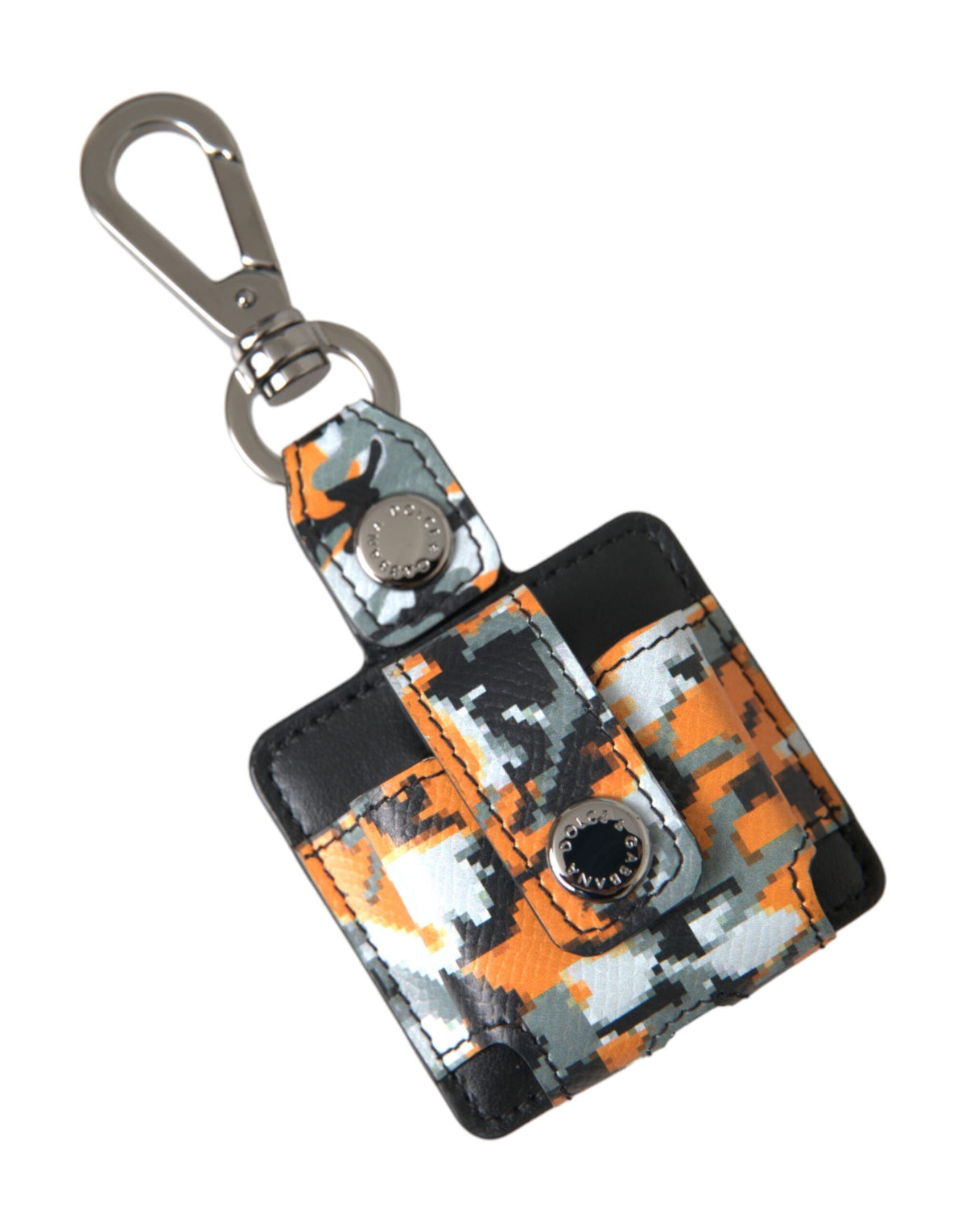 Dolce & Gabbana Leather Metal & Silicone Earbuds Carrying Case - Multicolor Camouflage Print