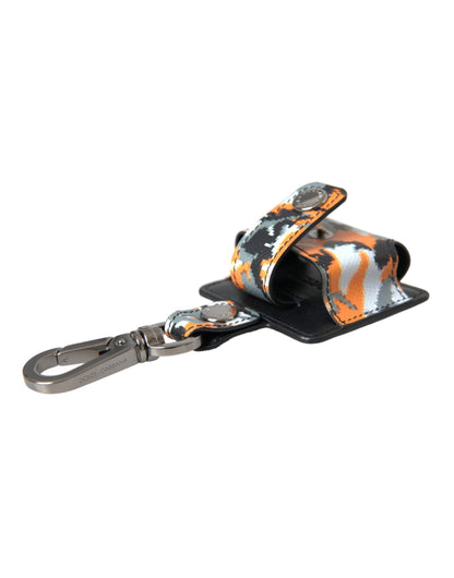 Dolce & Gabbana Leather Metal & Silicone Earbuds Carrying Case - Multicolor Camouflage Print