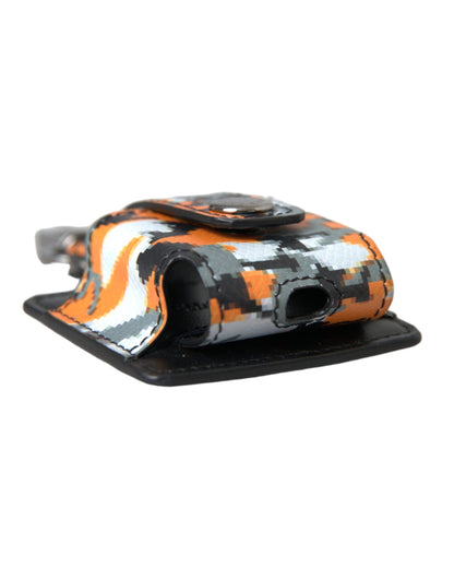Dolce & Gabbana Leather Metal & Silicone Earbuds Carrying Case - Multicolor Camouflage Print
