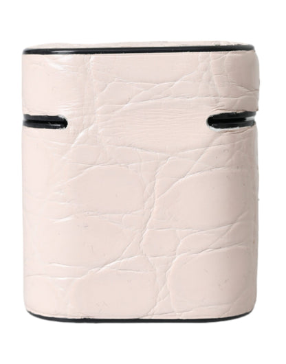 Dolce & Gabbana Metal Silicone & Caiman Leather Earbuds Carrying Case - Pink