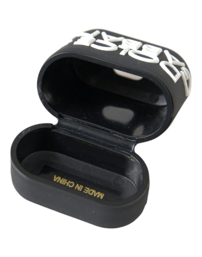Dolce & Gabbana Polycarbonate PVC Rubber & Silicone Earbuds Carrying Case - Black White
