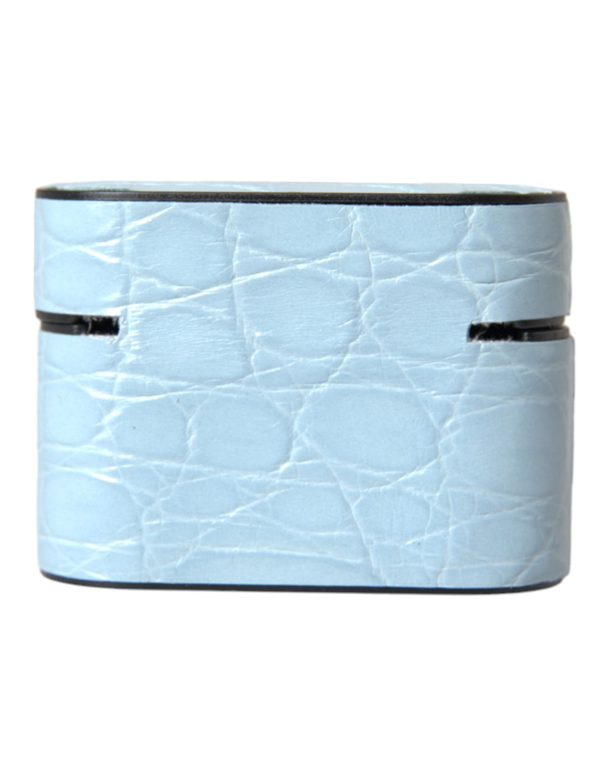 Dolce & Gabbana Metal Silicone & Caiman Leather Earbuds Carrying Case - Light Blue