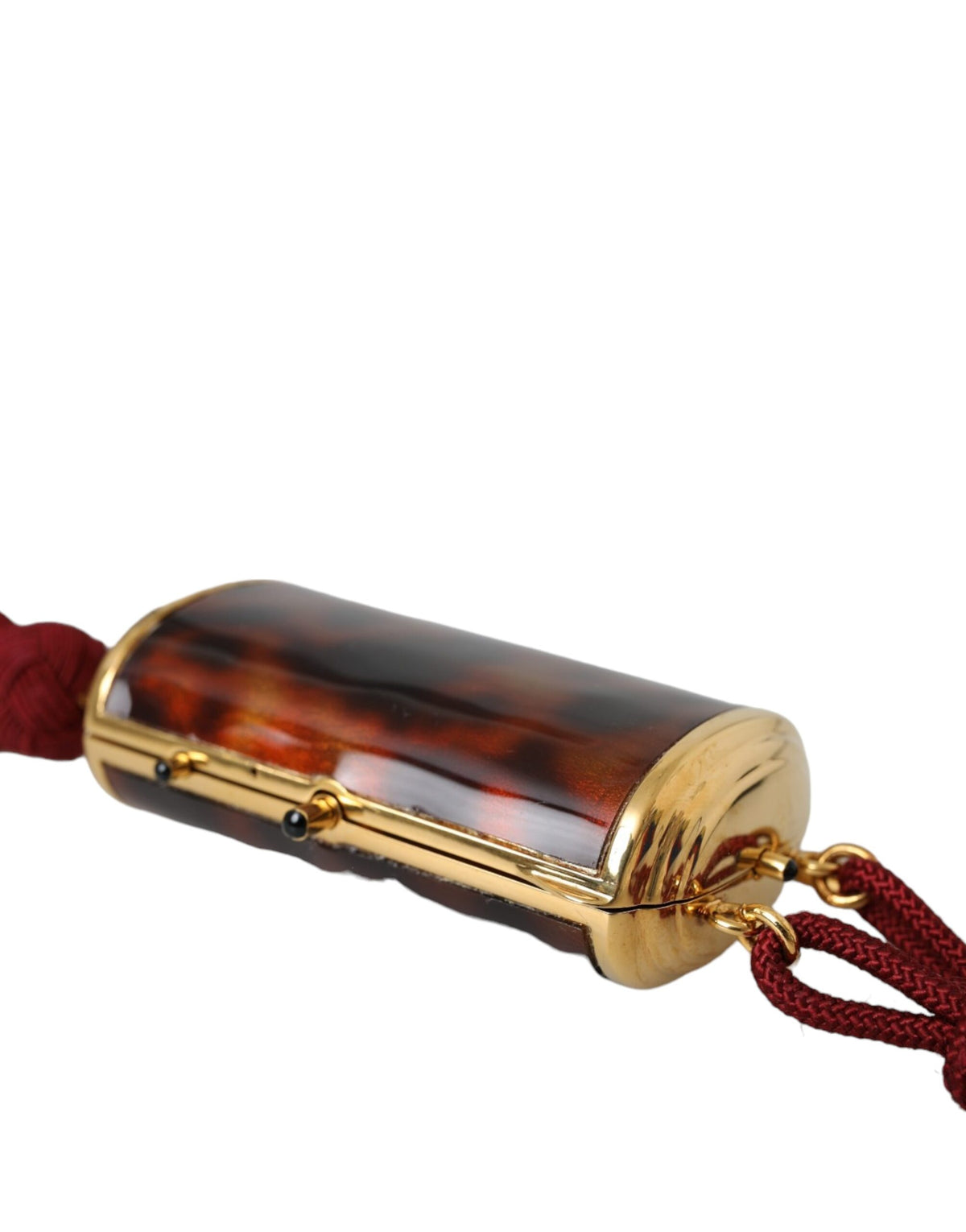 Dolce & Gabbana Leather Metal Mini Toiletry Bag - Brown Gold