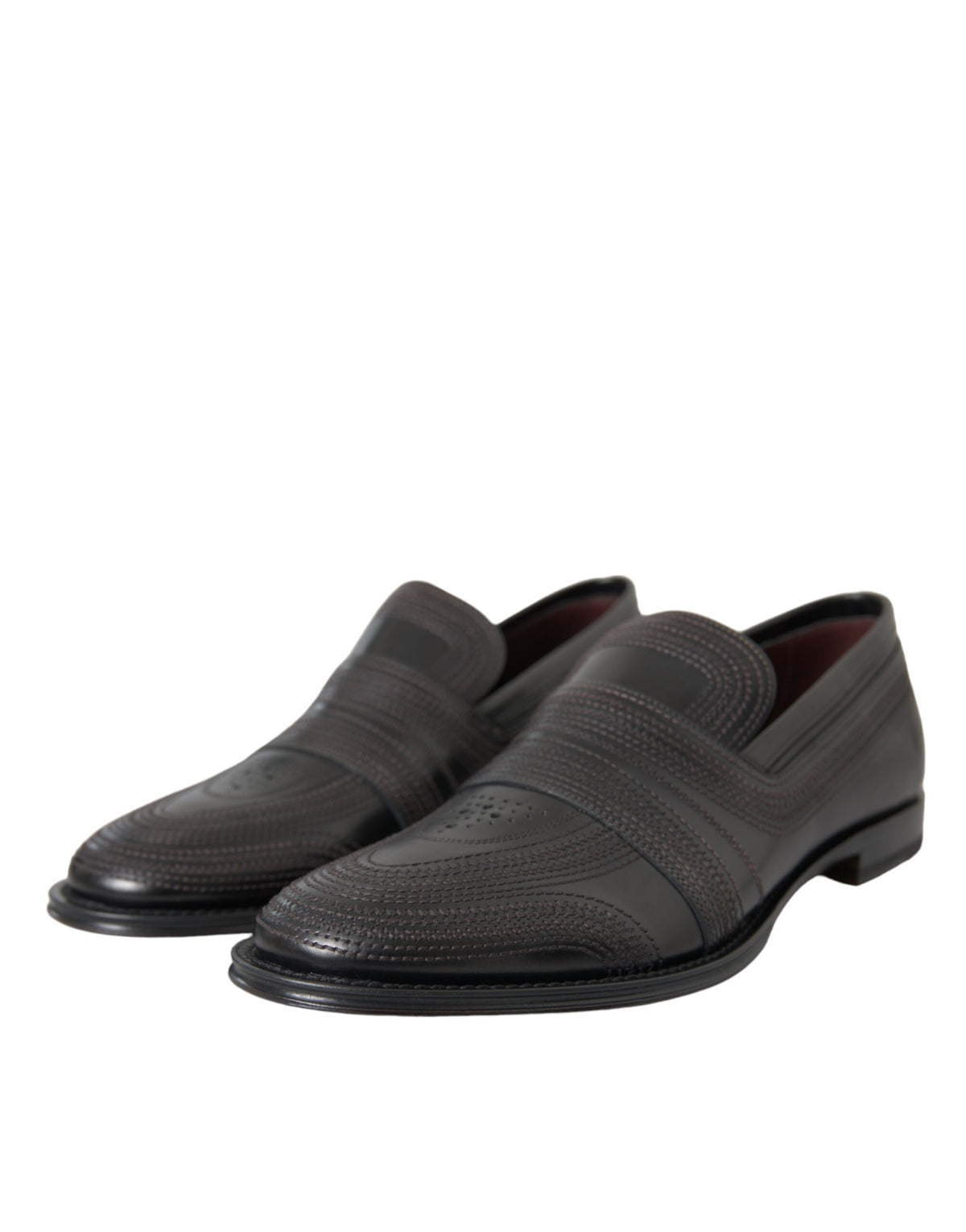 Dolce & Gabbana Men's Calfskin Leather Loafer Shoes - Black Brown