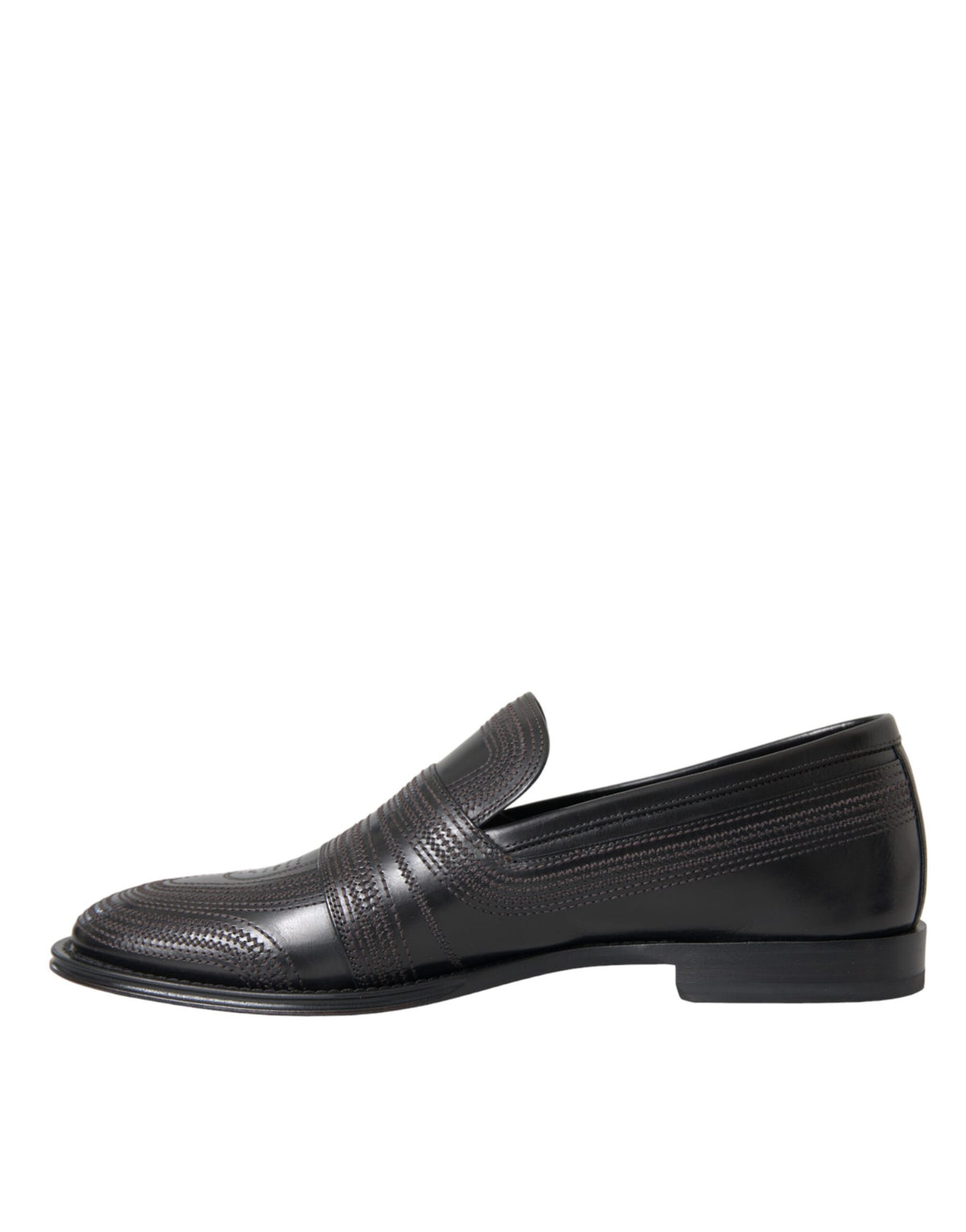 Dolce & Gabbana Men's Calfskin Leather Loafer Shoes - Black Brown