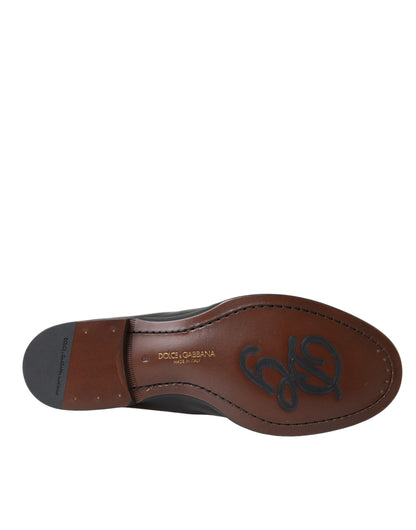 Dolce & Gabbana Men's Calfskin Leather Loafer Shoes - Black Brown